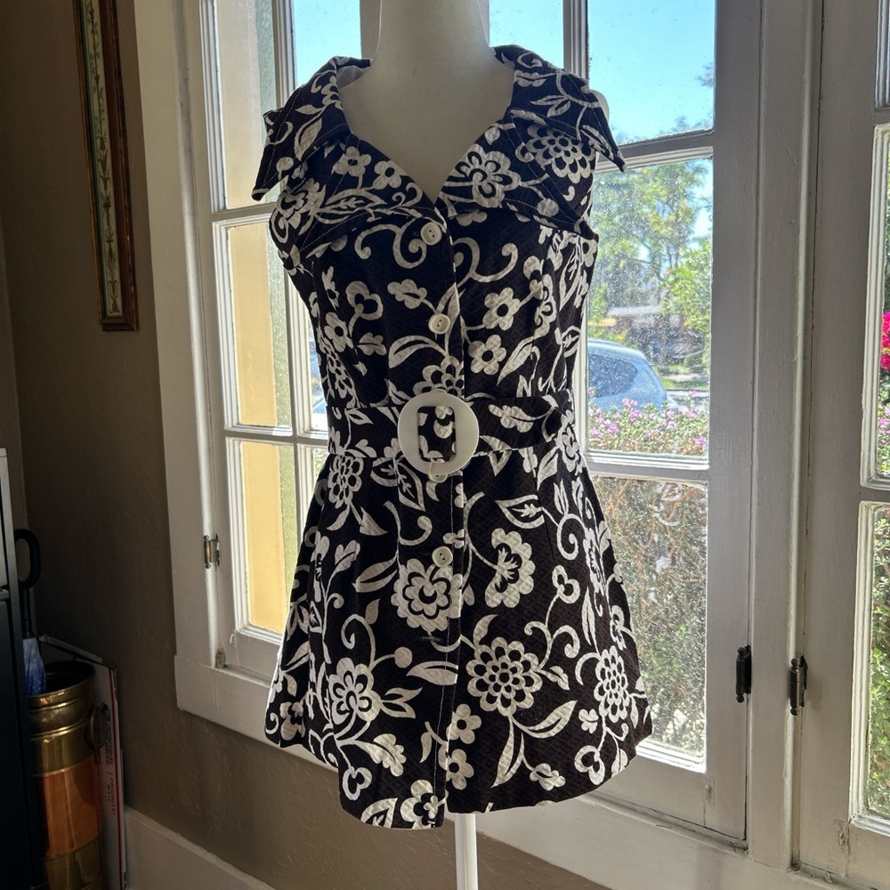American Vintage Black and White Floral Jumpsuit - Picture 2 of 7